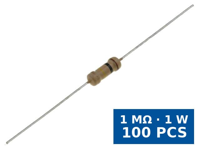 Rezistor carbon THT SR Passives CF1WS-1M, 1 MΩ, 1 W, ±5%, axial, set 100 buc