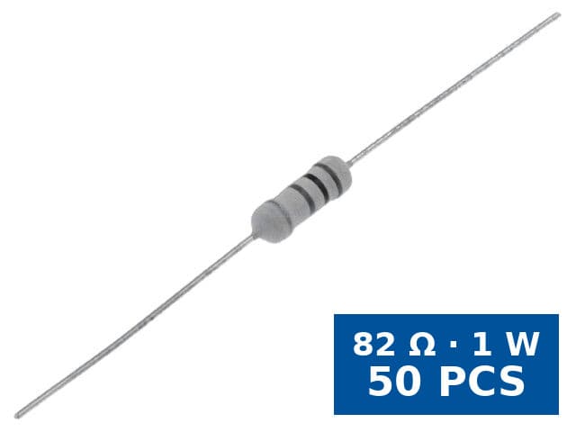 Rezistor metal oxide THT SR Passives MOF1WS-82R, 82 Ω, 1 W, ±5%, axial, set 50 buc