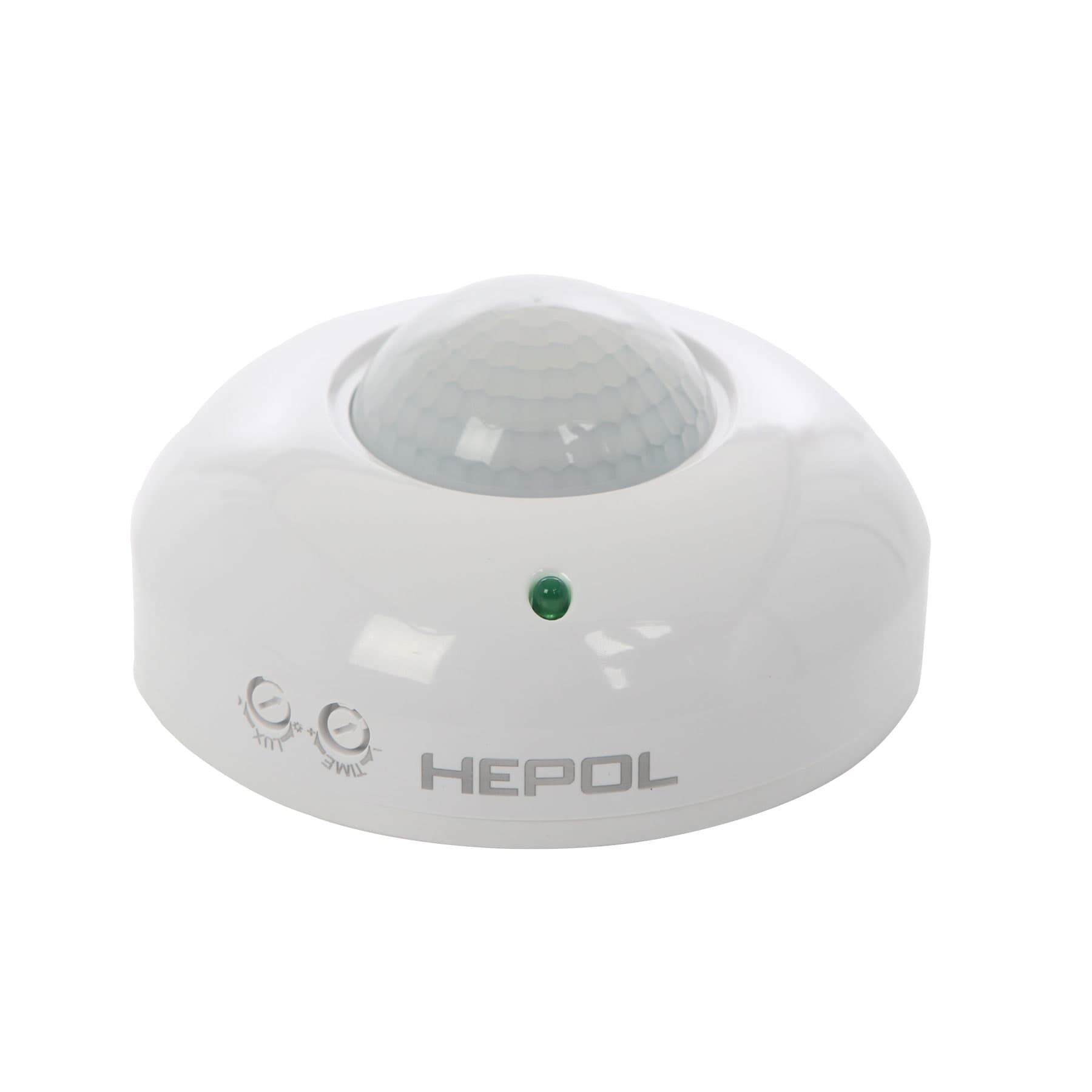 Senzor de miscare Hepol, alb, 360 grade, IP20