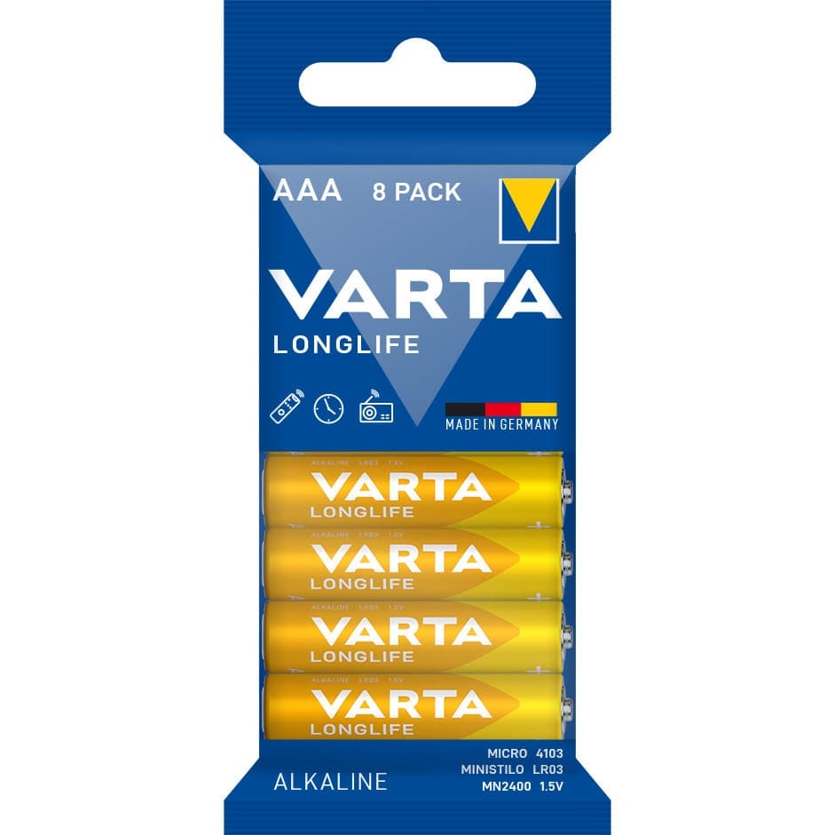 Baterie Varta Longlife AAA 1.5V alcalina, 8 buc