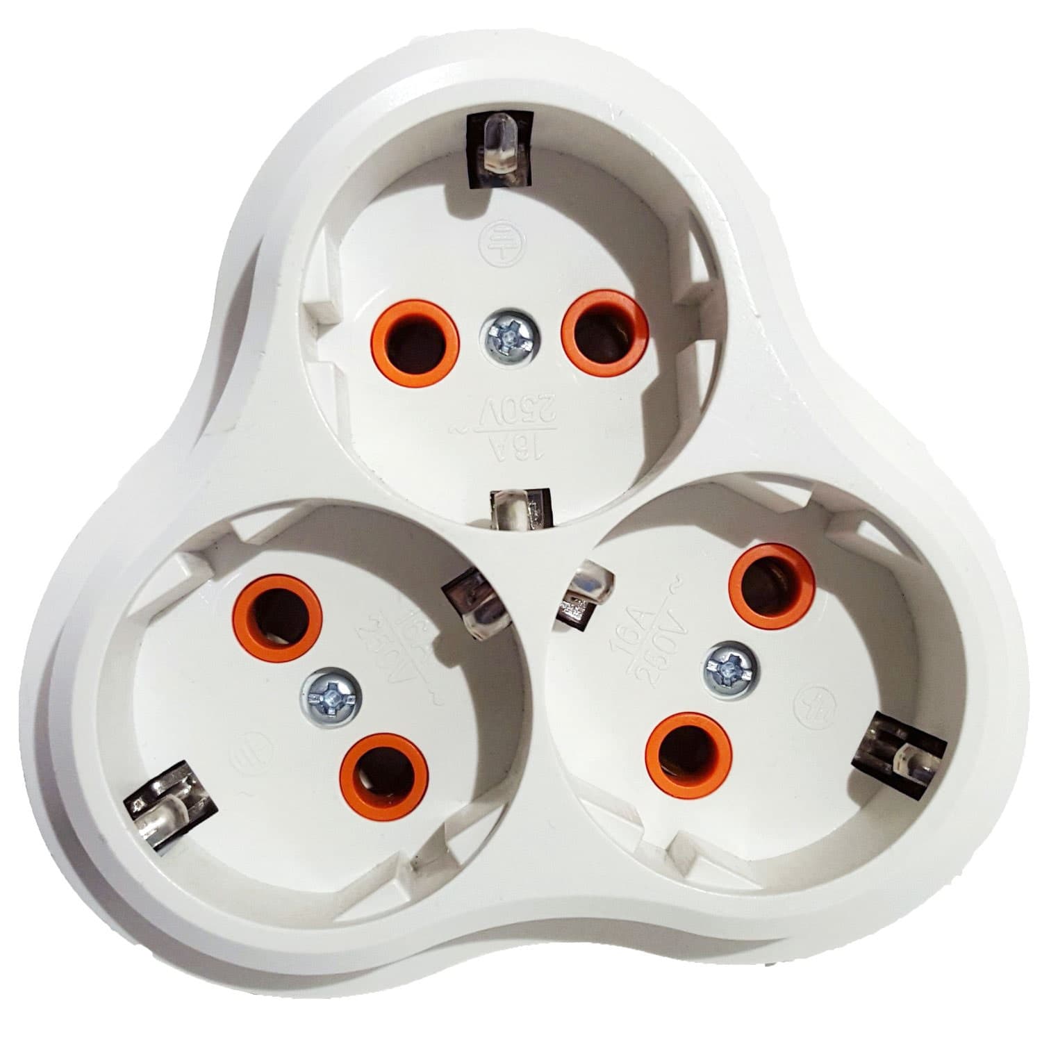Adaptor 3 prize Hepol, 16A, cu contact de protectie