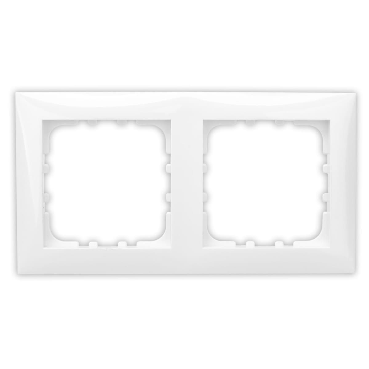 Rama Hoff Top BL-60002, 2 posturi, alb pentru priza/intrerupator