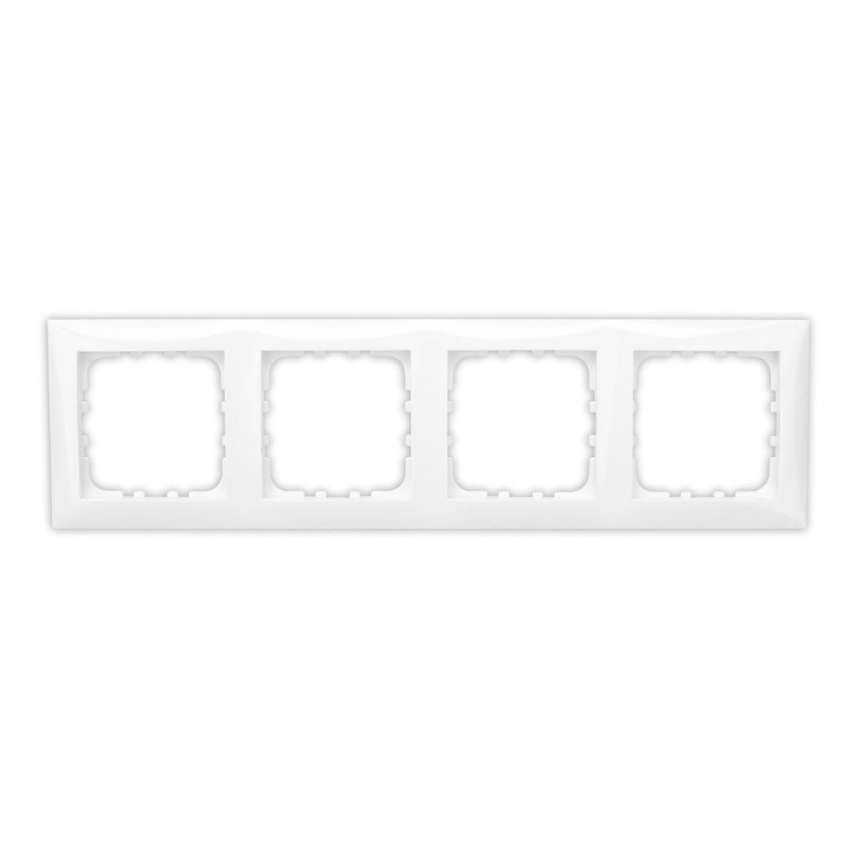 Hoff Rama BL-60004, 4 posturi, alb, pentru priza/intrerupator