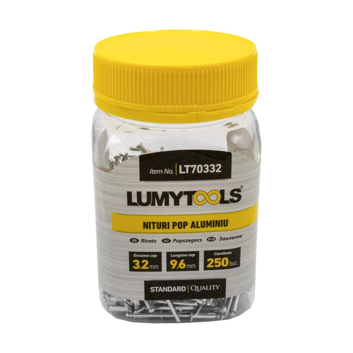 Nituri pop, aluminiu, Lumytools LT70332, 3.2 x 9.6 mm, 250 bucati