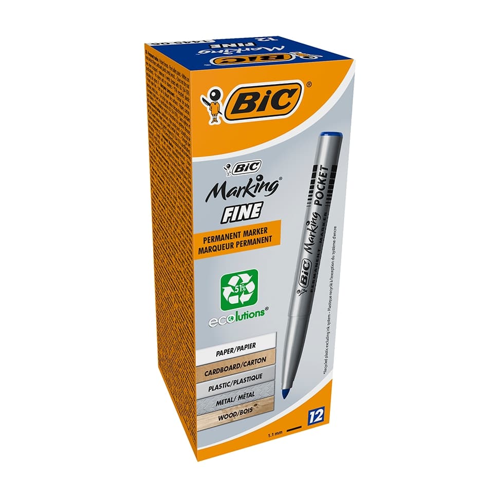 Marker permanent BIC Marking Fine albastru pentru hobby