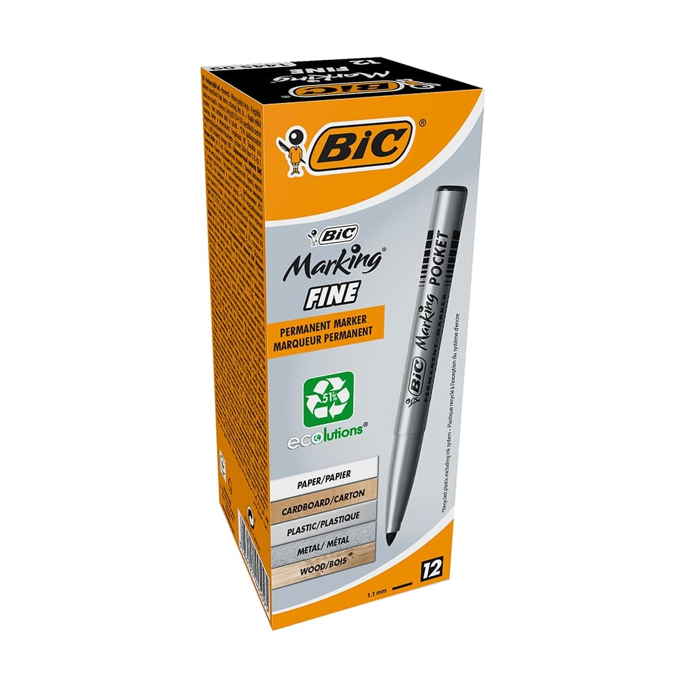 Marker permanent BIC Marking Fine negru pentru hobby