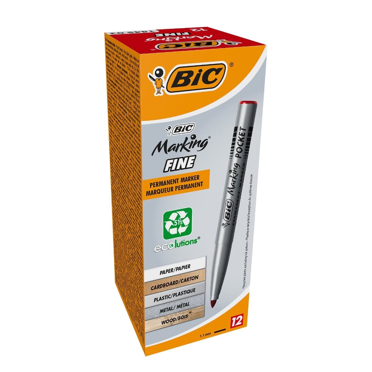 Marker permanent BIC Marking Fine rosu