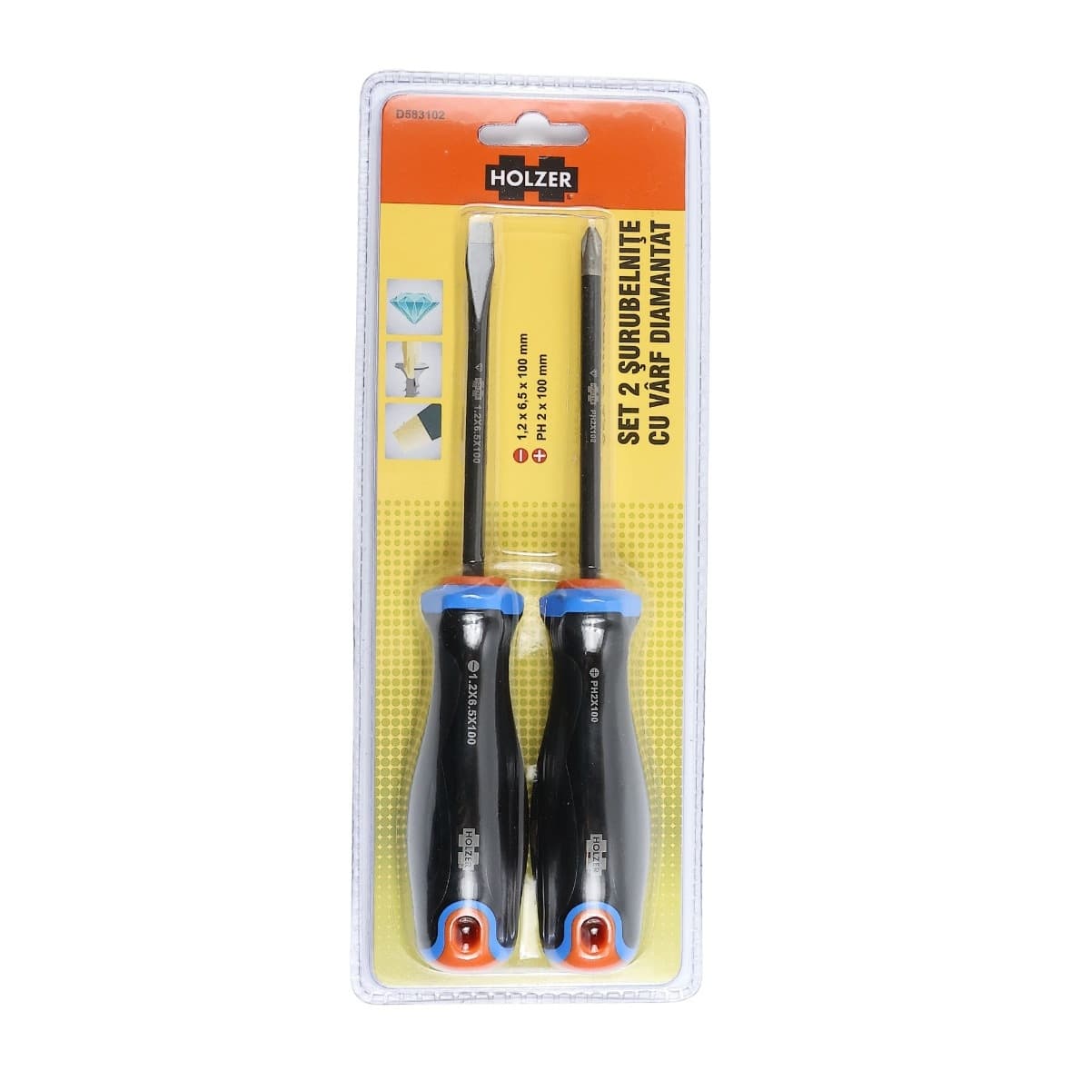 Set 2 şurubelniţe Holzer cu vârf diamantat