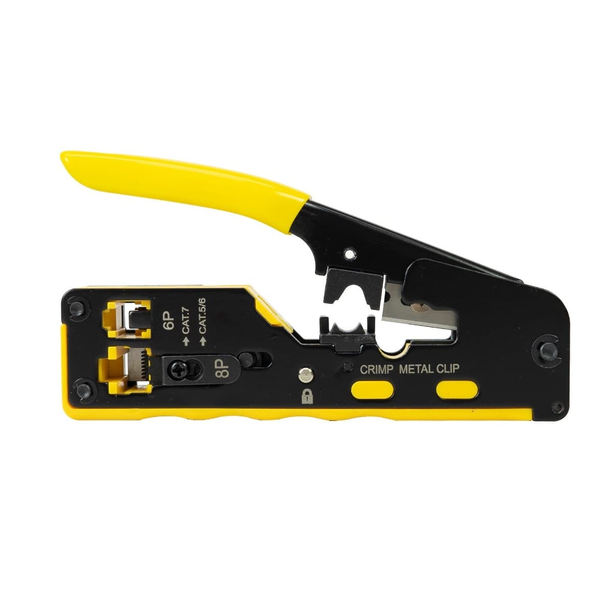 Cleste PNI SR7 pentru taiat, dezizolat cablu si sertizat mufe RJ12, RJ45, CAT5, CAT6, CAT7, CAT8