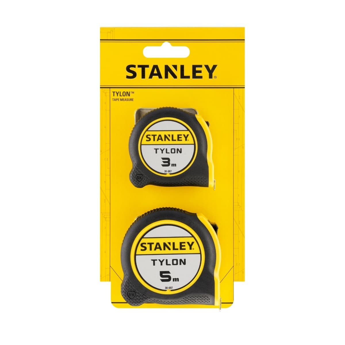 Ruleta Stanley cu blocare, 3m/5m, set 2 buc.