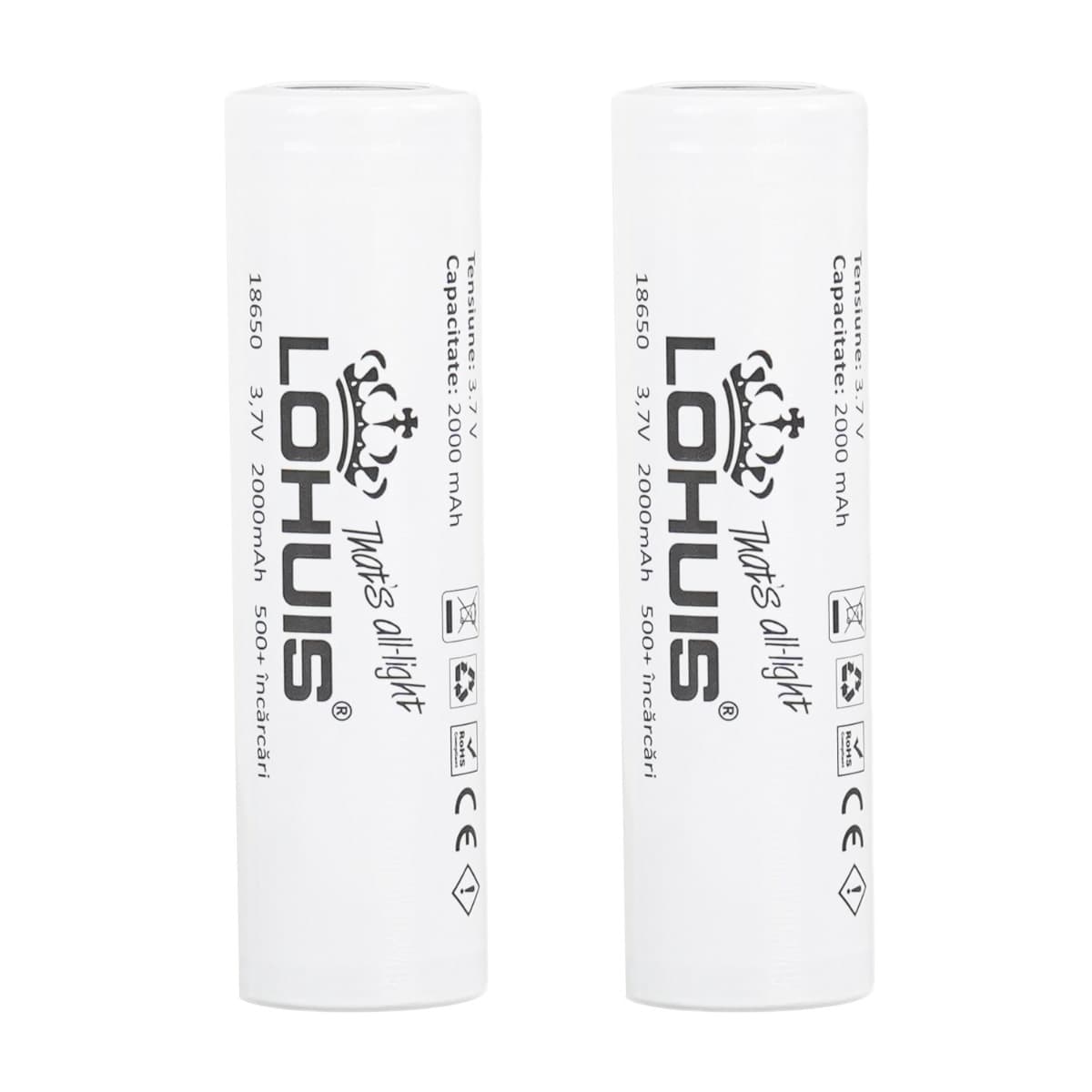 Acumulator Lohuis 18650 Li-ion 2000 mAh 3.7 V - 2 buc