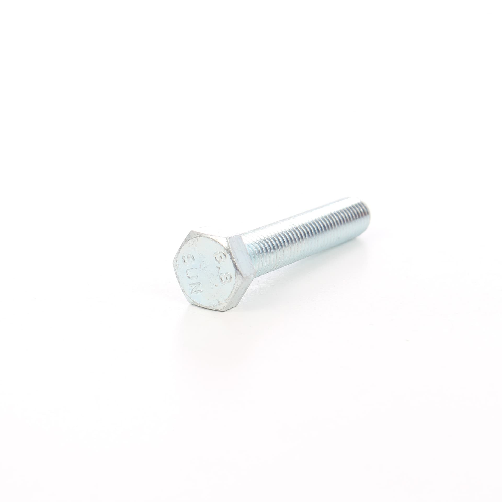 Surub cu cap hexagonal, filetat complet, otel, zincat alb, DIN933-8.8, M14 x 80 mm