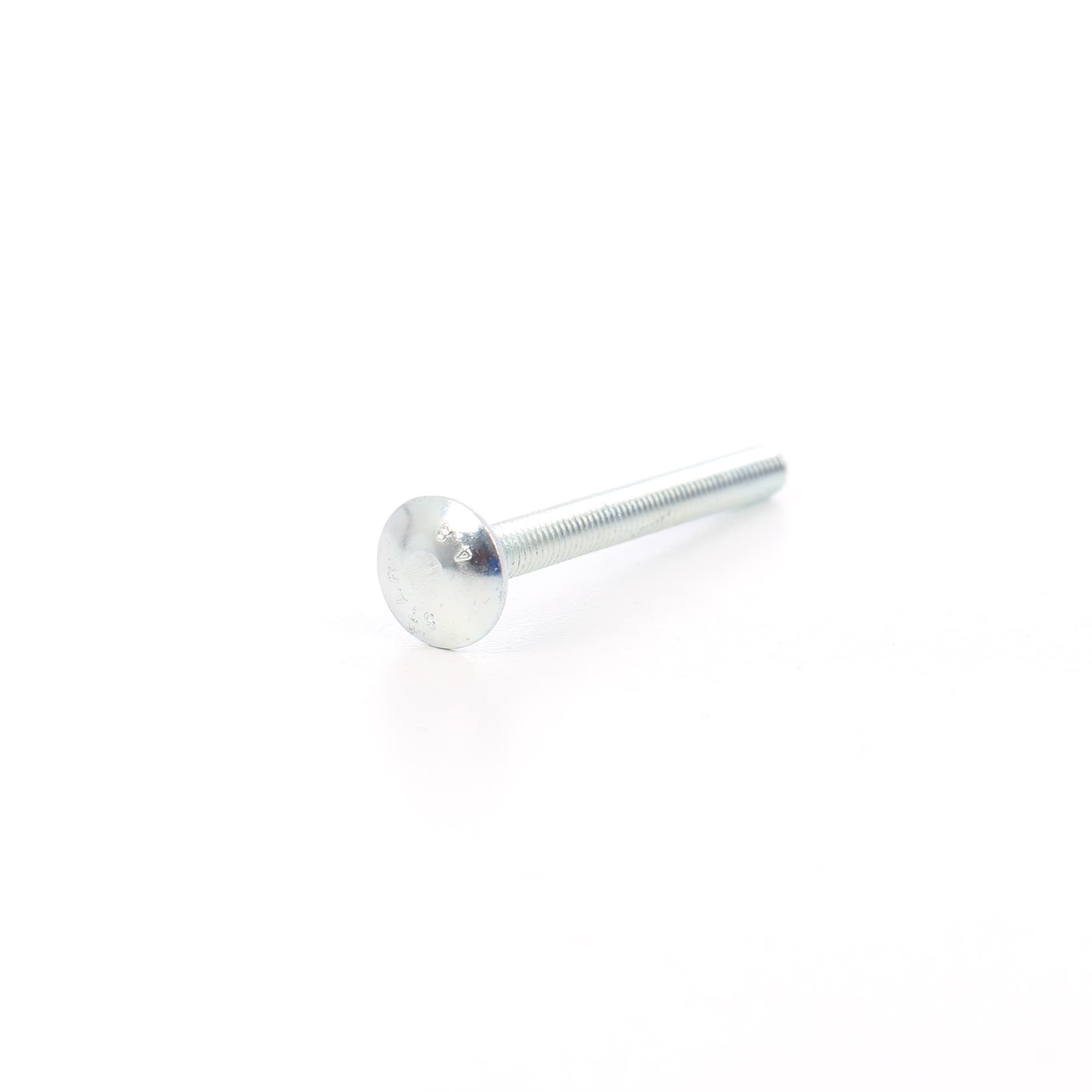 Surub cu filet metric, cu cap bombat torbant, zincat alb, diametru cap 16.55 mm, M6 x 80 mm