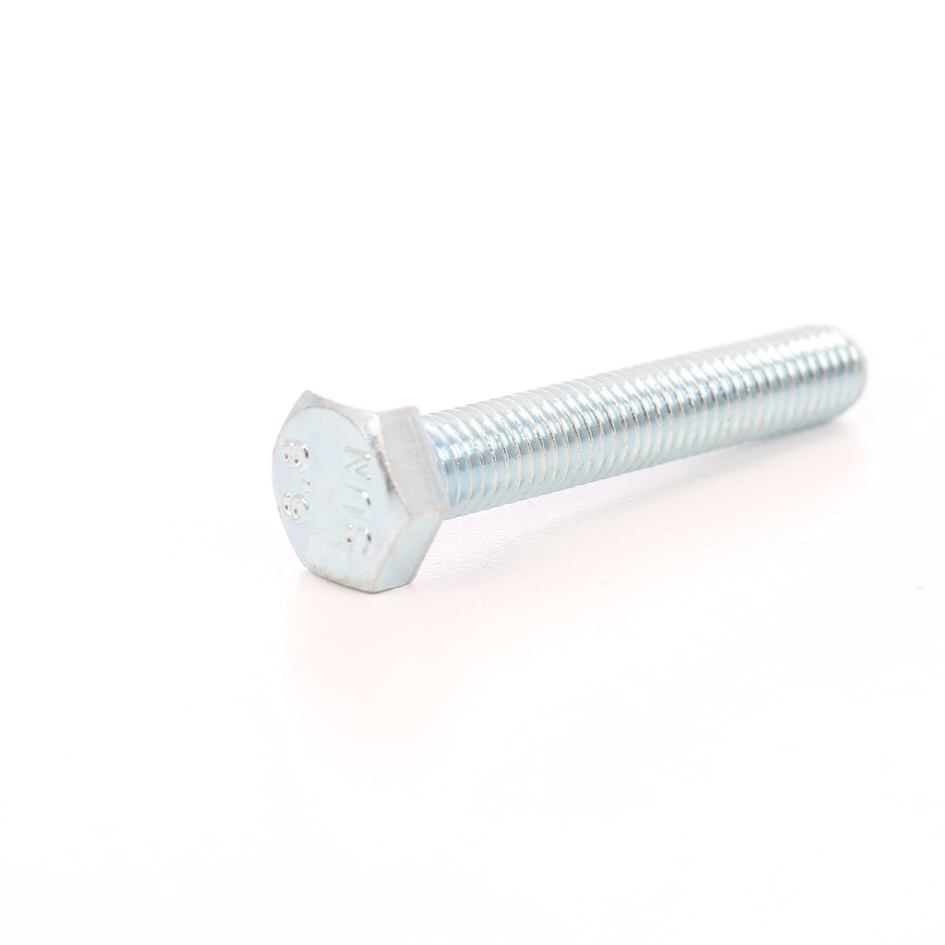 Surub cu cap hexagonal, filetat complet, otel, zincat alb, DIN933-5.8, M10 x 40 mm