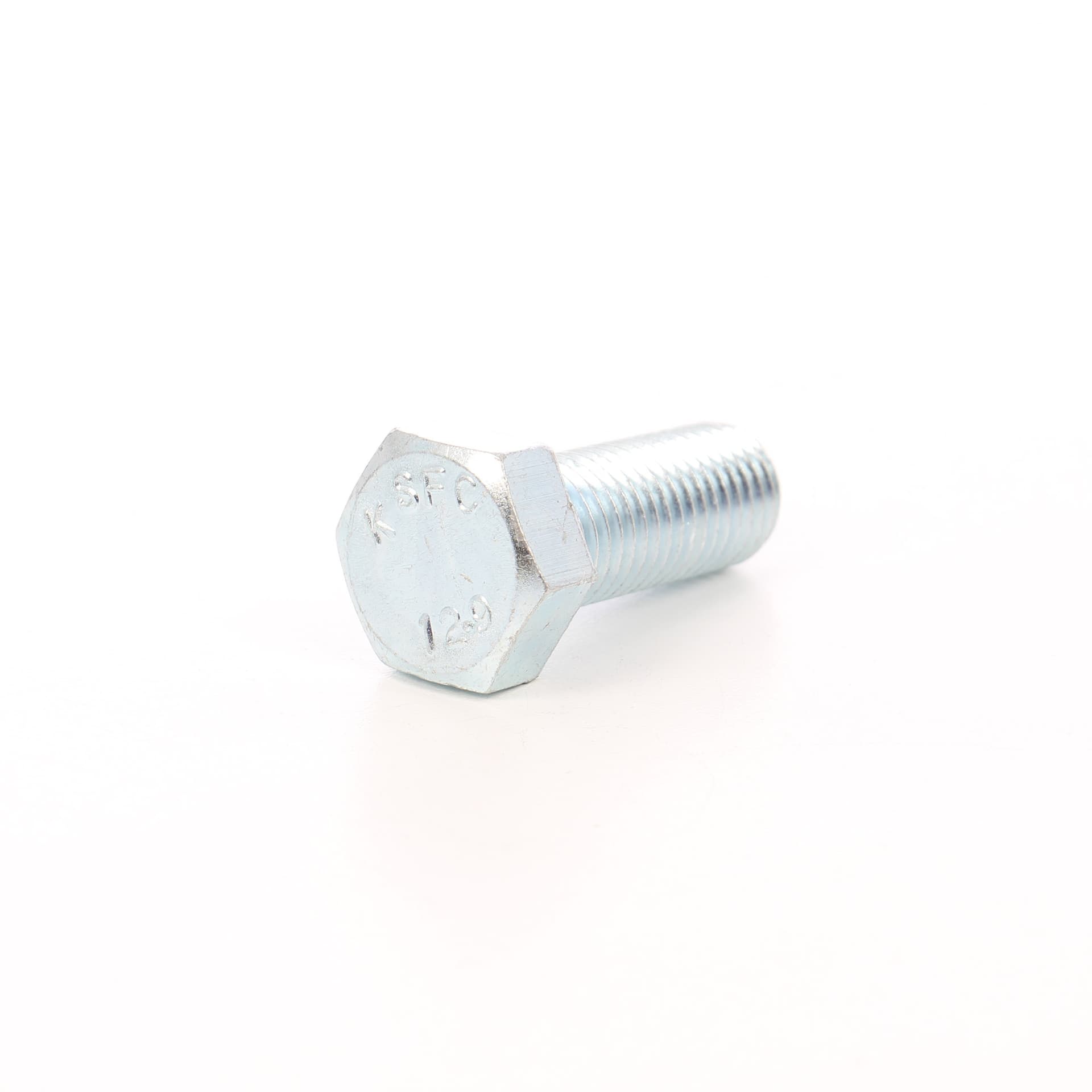 Surub cu cap hexagonal, filetat complet, otel, zincat alb, M20 x 60 mm