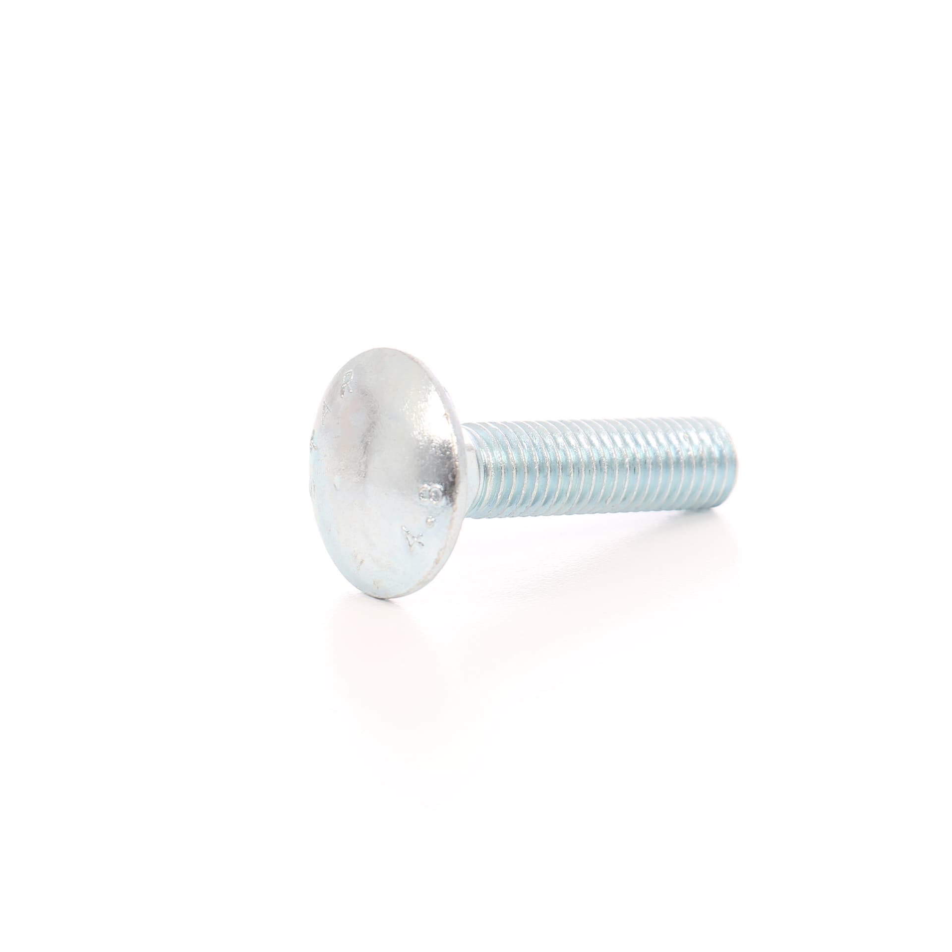 Surub cu filet metric, cu cap bombat torbant, zincat alb, diametru cap 16.55 mm, M6 x 50 mm
