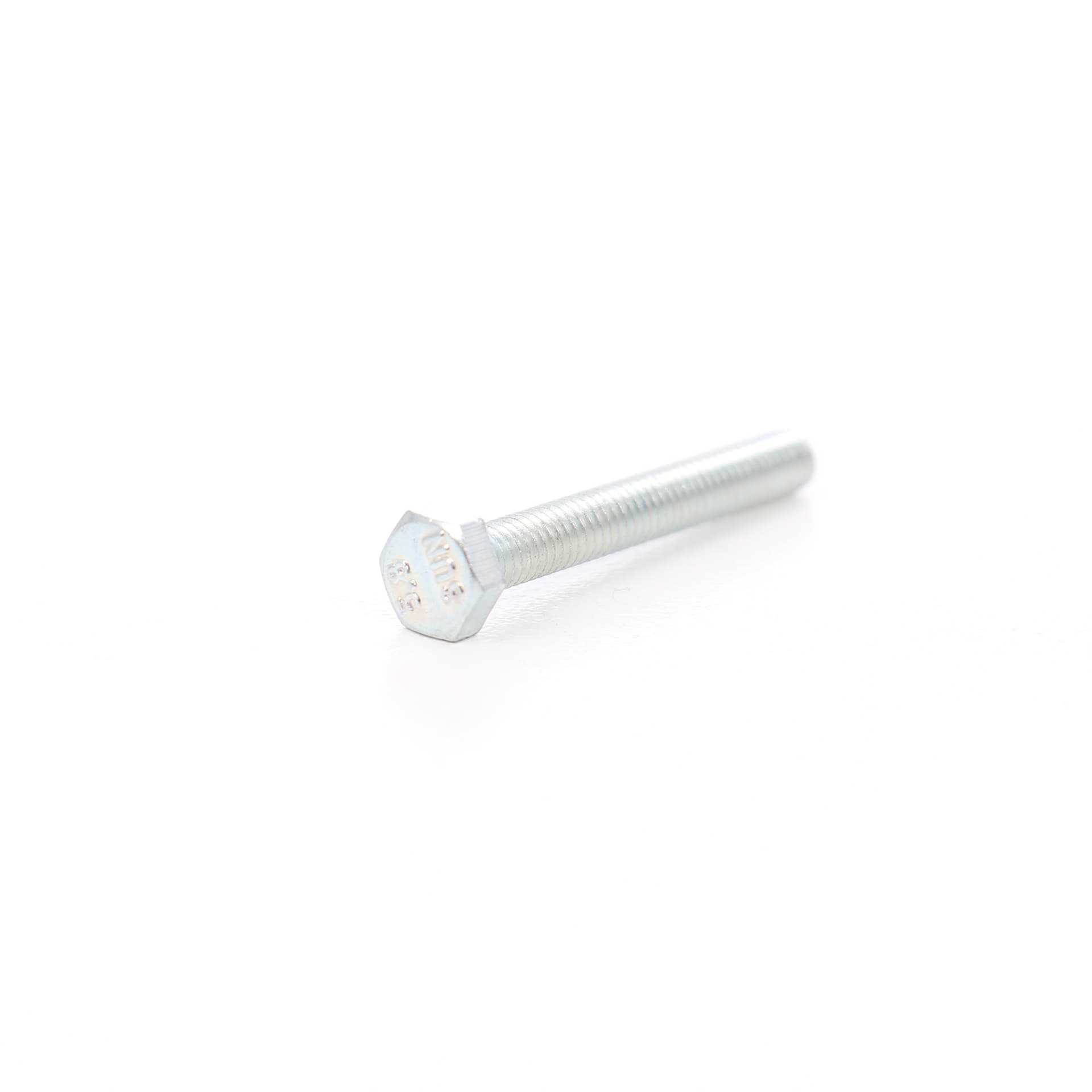 Surub cu cap hexagonal, filetat complet, otel, zincat alb, M4 x 40 mm