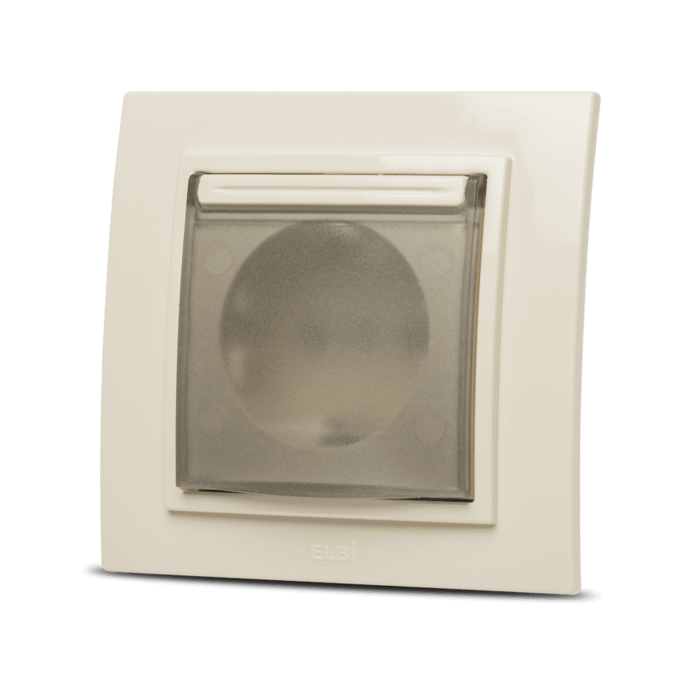 Priză Schuko cu capac 16A crem Zena - ELBI