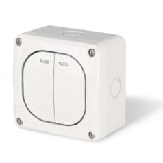 Întrerupător dublu aplicat 10A IP66 alb Protecta – SCAME | 137.5021