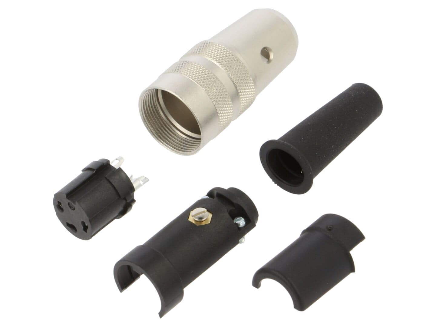 Conector M16 mamă 3 pini, 7A, 150V, BINDER - ideal pentru montaj pe cablu
