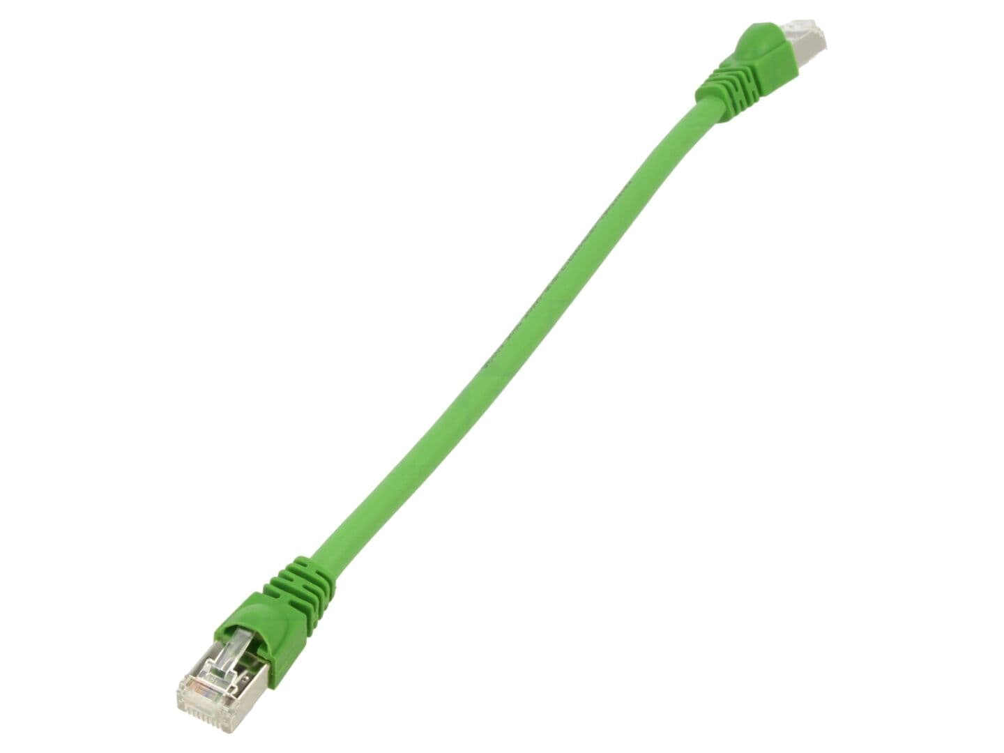 Patch Cord S/FTP Cat 6a cu RJ45 - 0,25m, Dublu Ecranat, Verde
