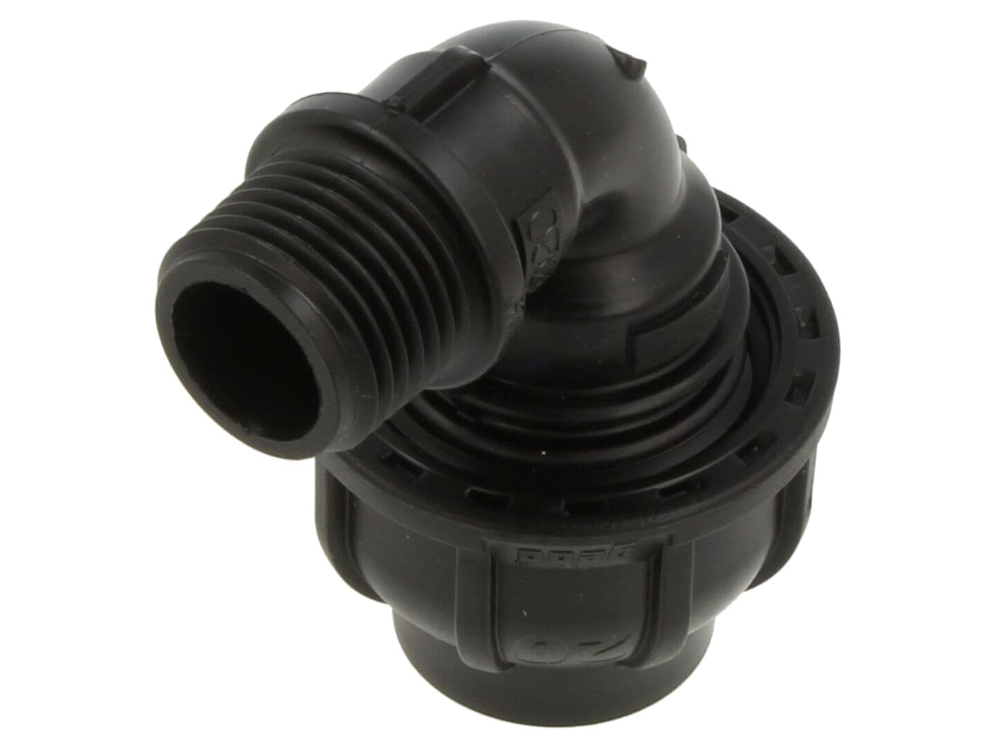 Îmbinare de blocare G 1/2" exterior 90° pentru țevi PE - 20mm