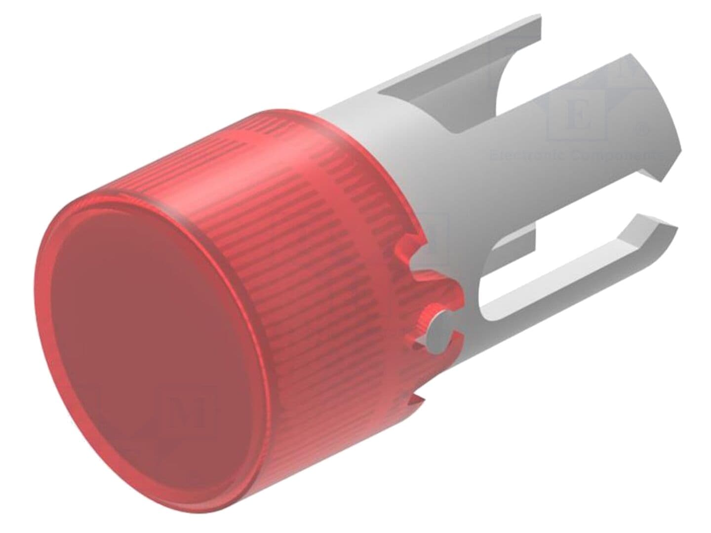 Lentilă pentru lampă, roşie, plastic, Ø7,3 mm