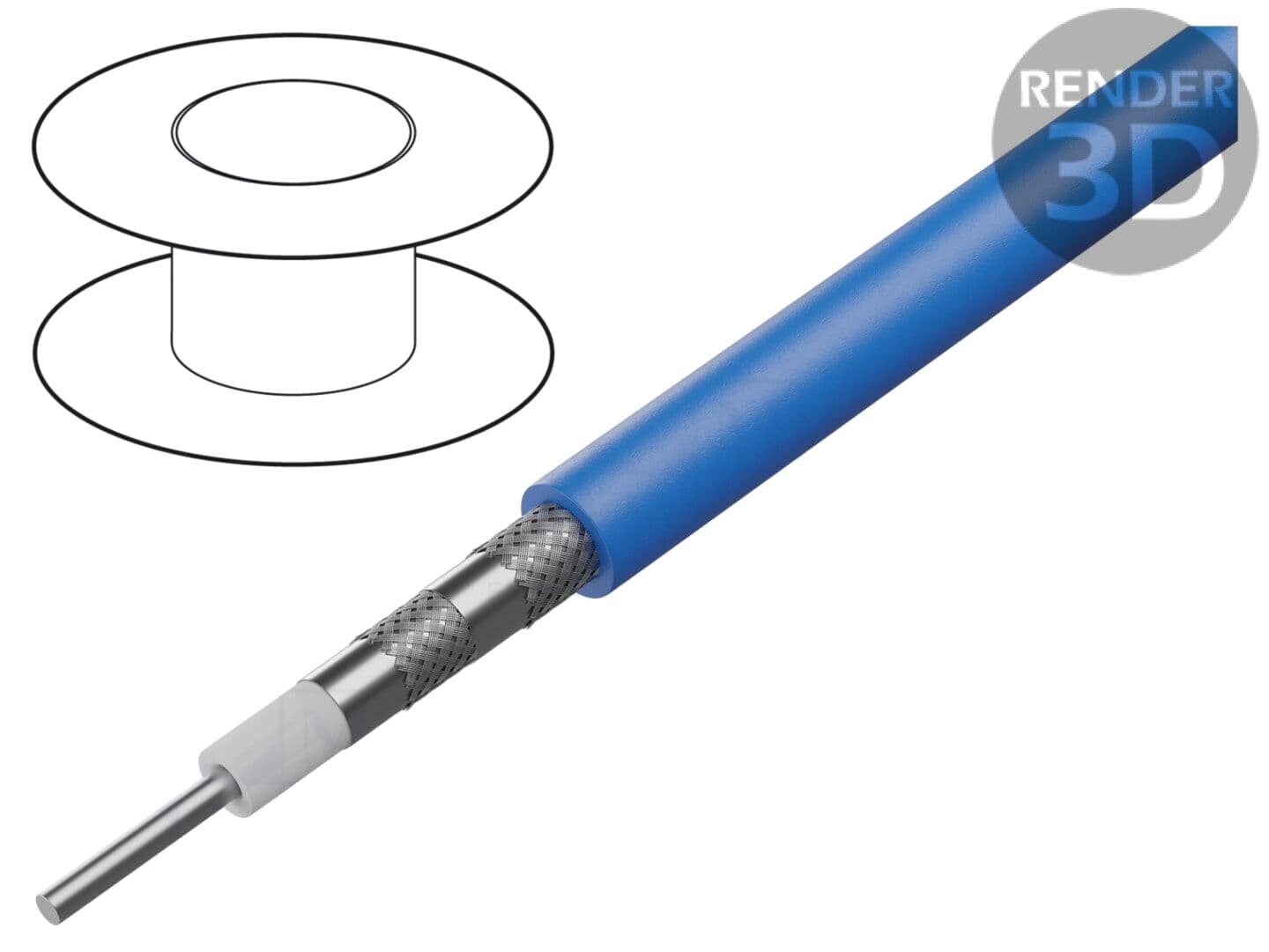 Cablu coaxial RG6 1x18AWG CCS PVC albastru