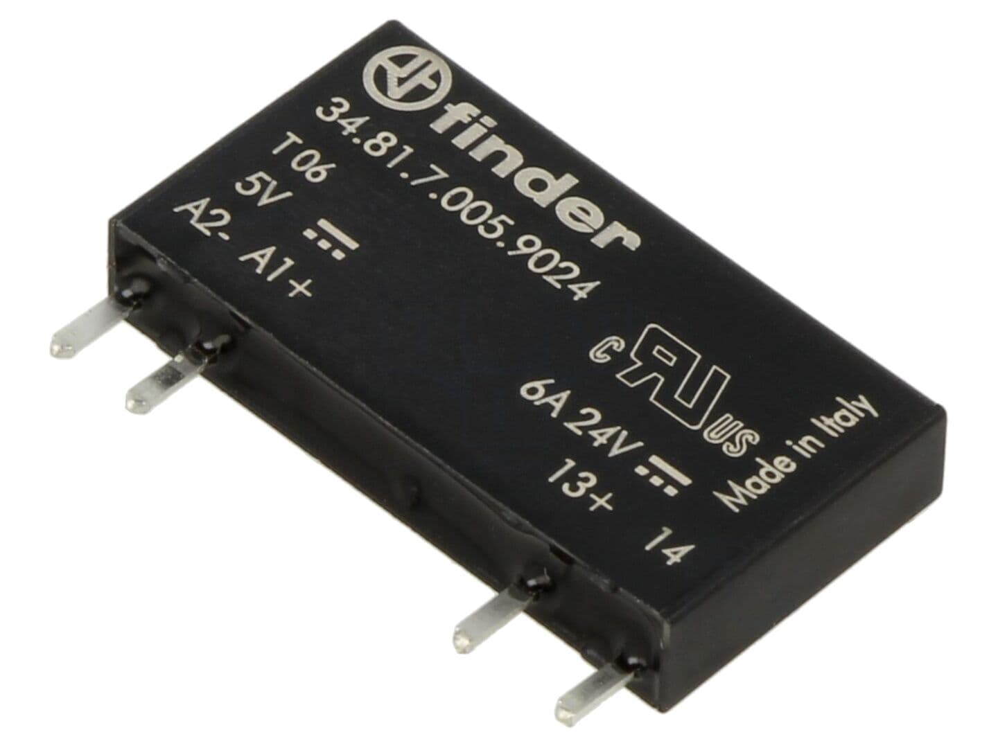 Releu semiconductor 5V DC, 6A, 24V DC - FINDER, montare PCB