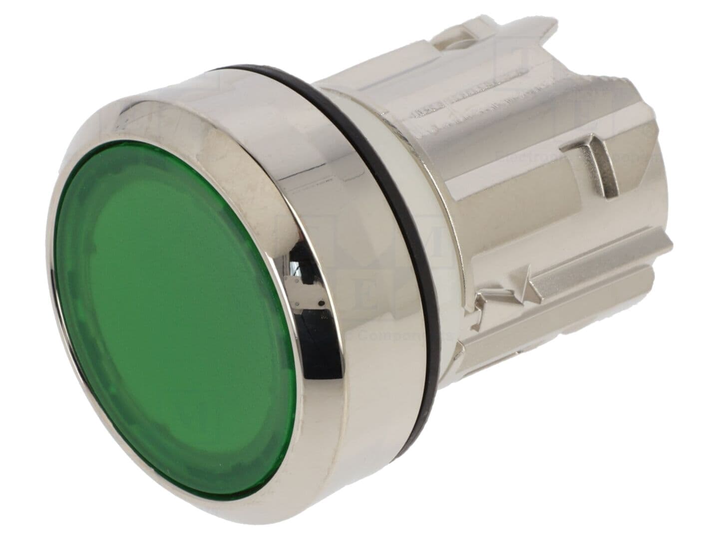 Comutator cu apăsare 22 mm, verde, plat