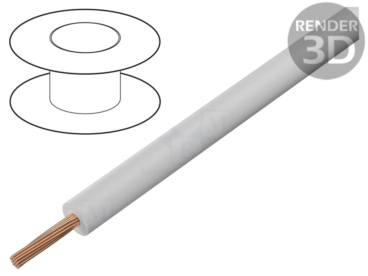 Cablu FlexiVolt-2V 1mm2 dublă, alb