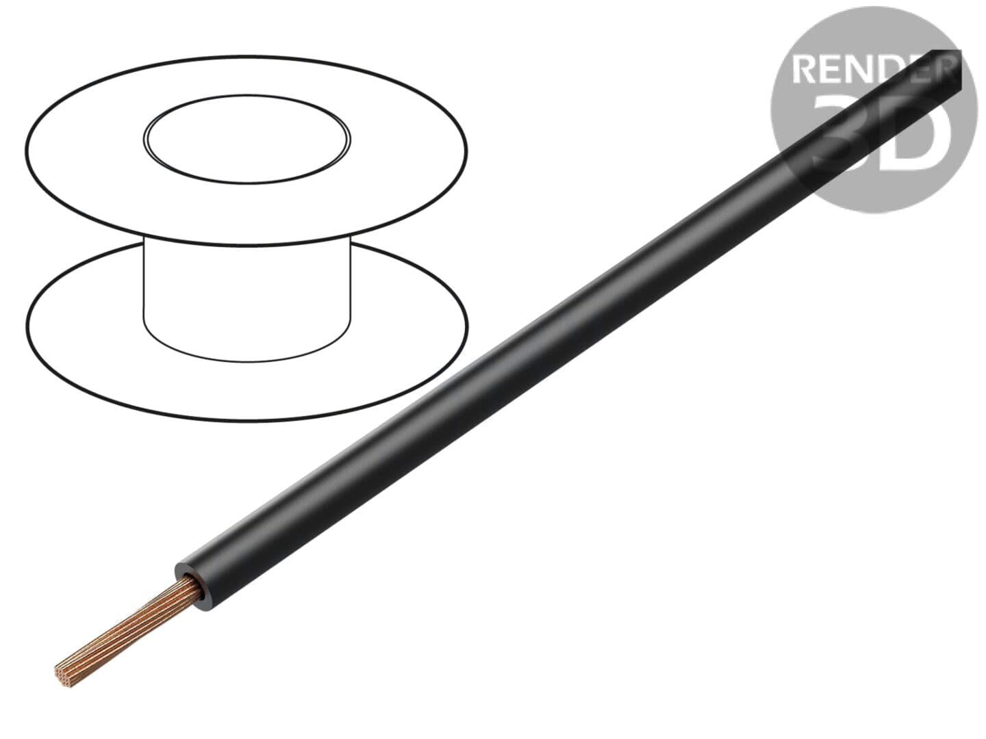 Cablu de testare FlexiPlast-1V 1x2,5mm2 litat, negru, 1kV