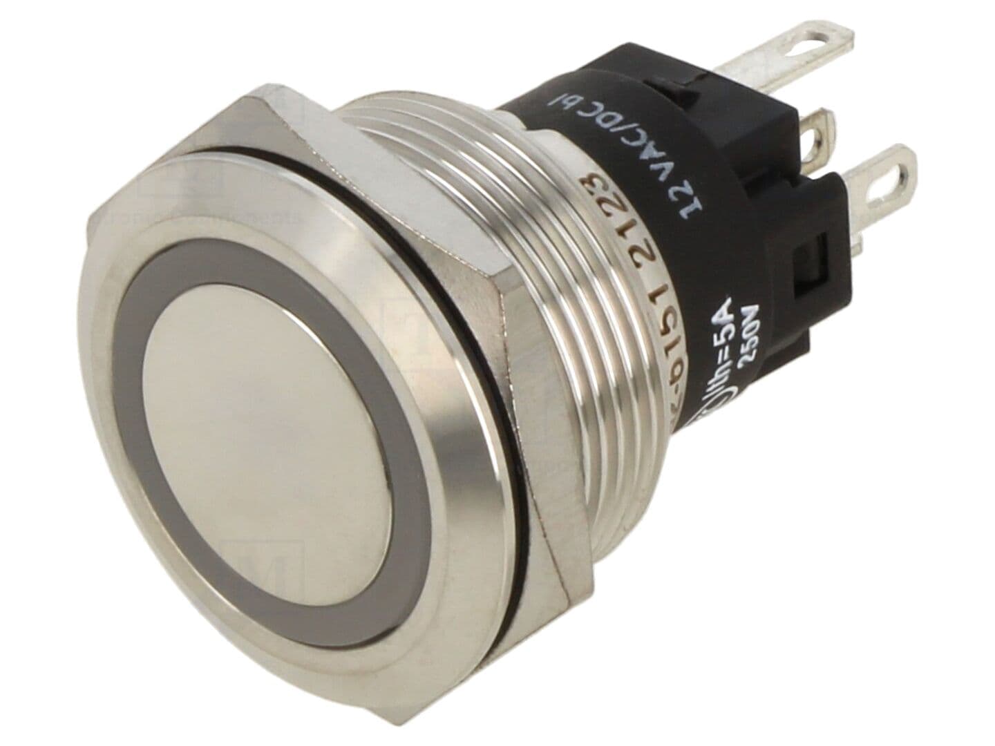 Comutator anti-vandalism, SPDT, 2 poziții, iluminare LED, Ø22 mm