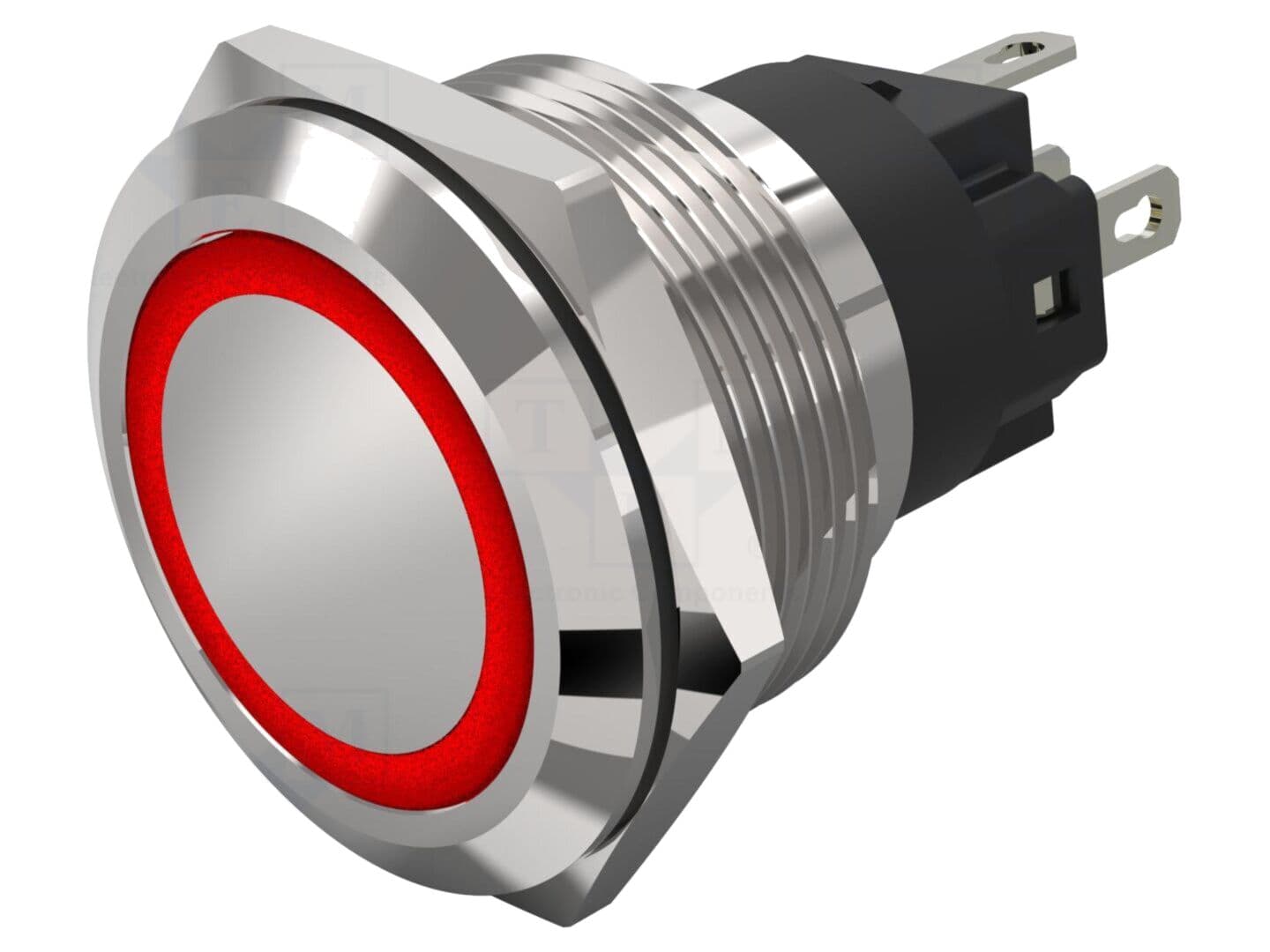 Comutator anti-vandalism, SPDT, Ø22 mm, LED roșu, IP67/IP65