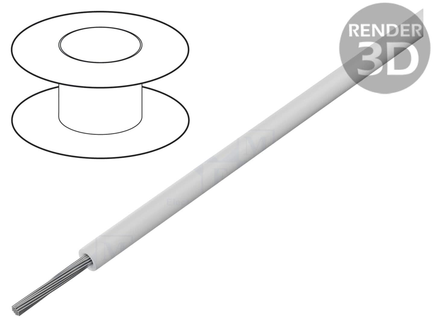 Cablu electric alb 20AWG 30m