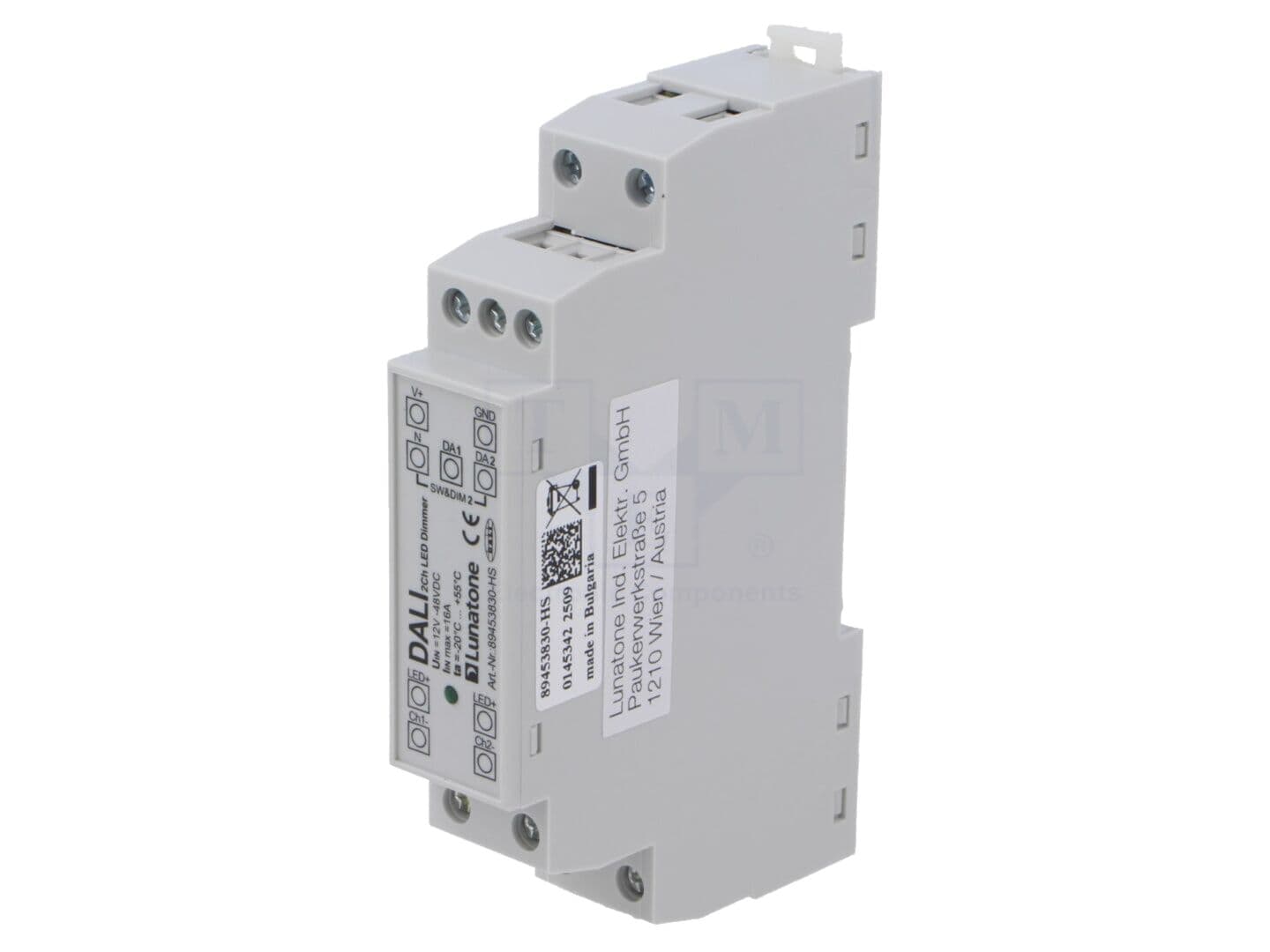 Alimentator Pulsatoriu LED Lunatone 12-48VDC DALI 2CH 16A IP20 Montaj Pe Șină DIN
