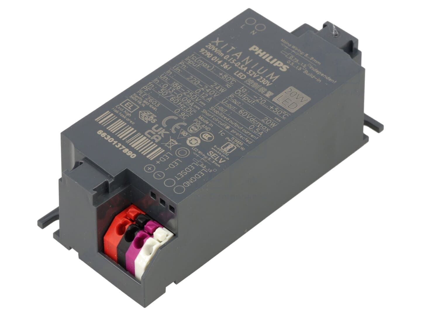 Alimentator LED Philips 20W, 24-54VDC, Pulsatoriu, Eficiență 87%