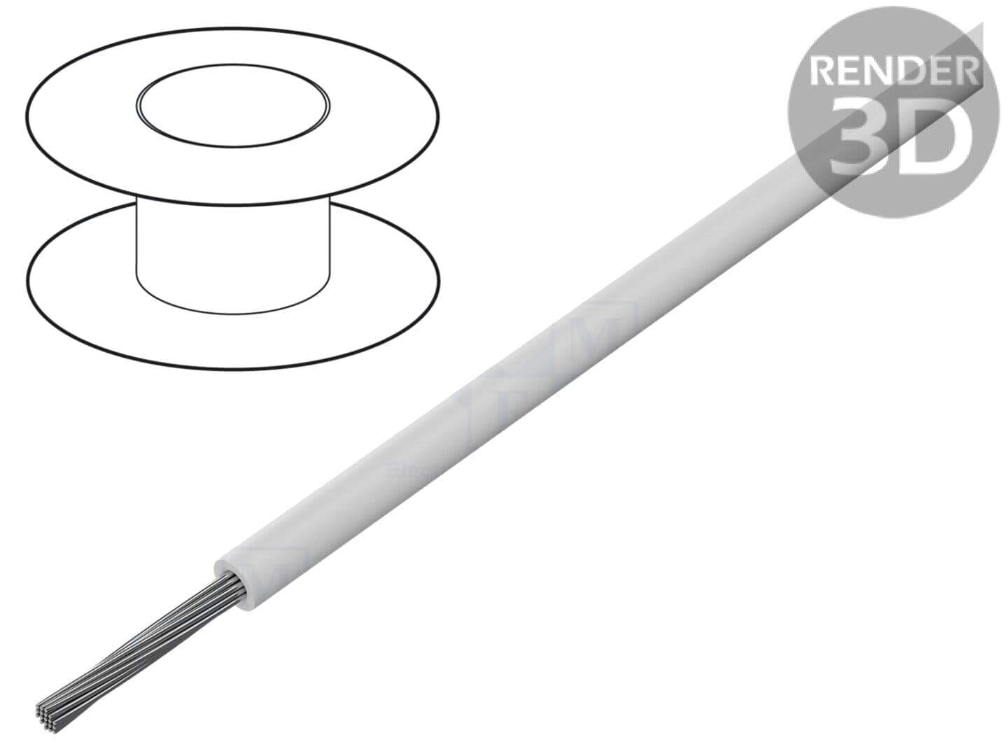 Cablu litat Cu 20AWG PVC Alb 305m 300V