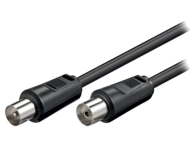 Cablu coaxial 5m 9,5mm - 75Ω, negru, dublu ecranat