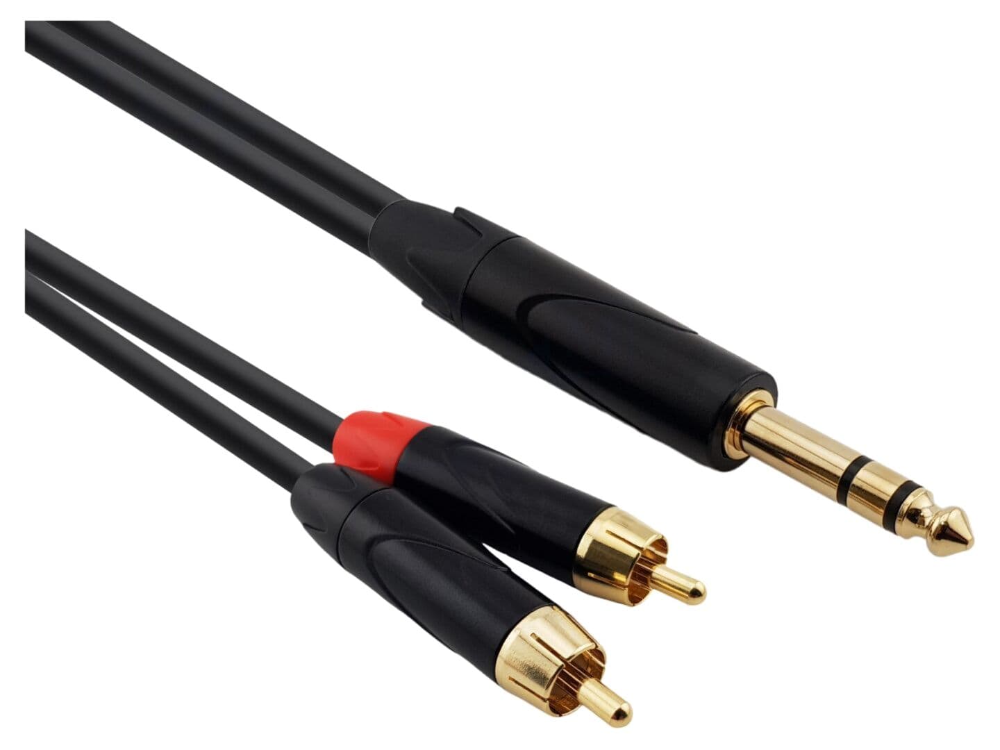 Cablu Jack 6,3mm la RCA x2 - 1m, negru, ecranat