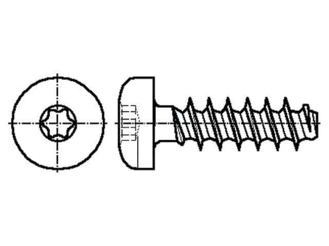 Şurub pentru plastic 4x30mm, cap rotund, Torx® PLUS, oţel BOSSARD