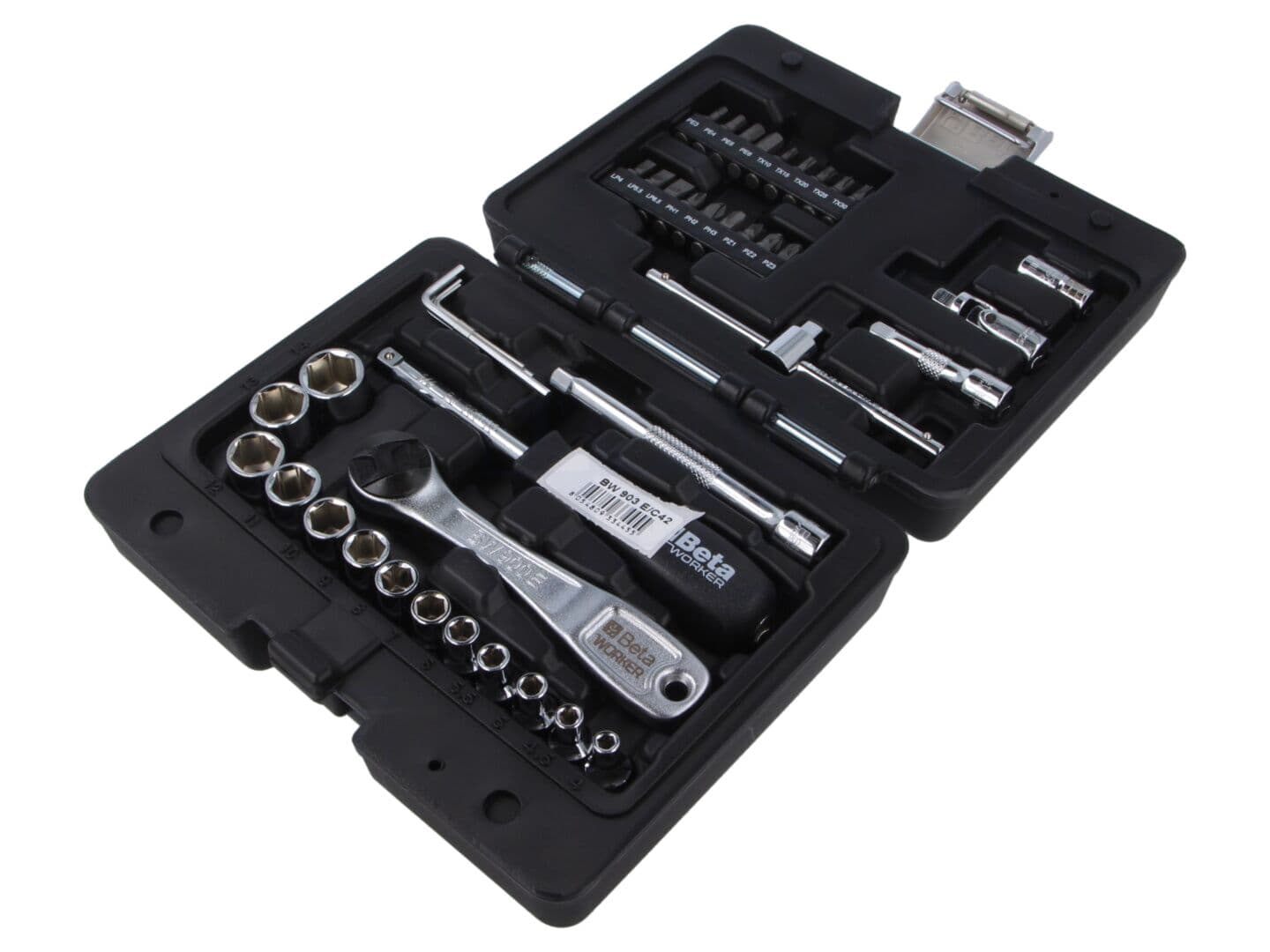 Set chei tubulare 6-puncte BETA Beta Worker 42 piese 1/4