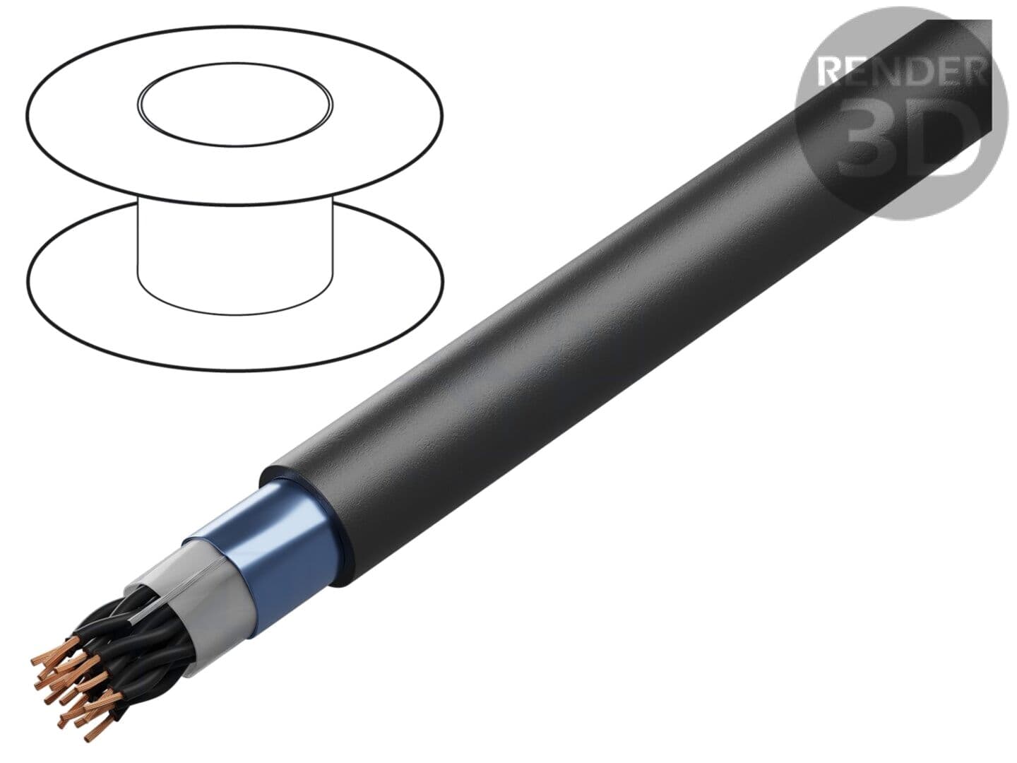Cablu ecranat negru 4x2x0,75mm2 Al-PET