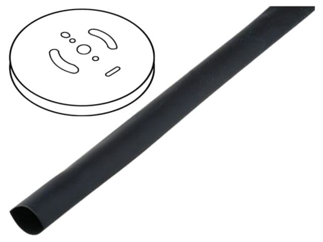 Tub termocontractabil adeziv negru 19,1mm