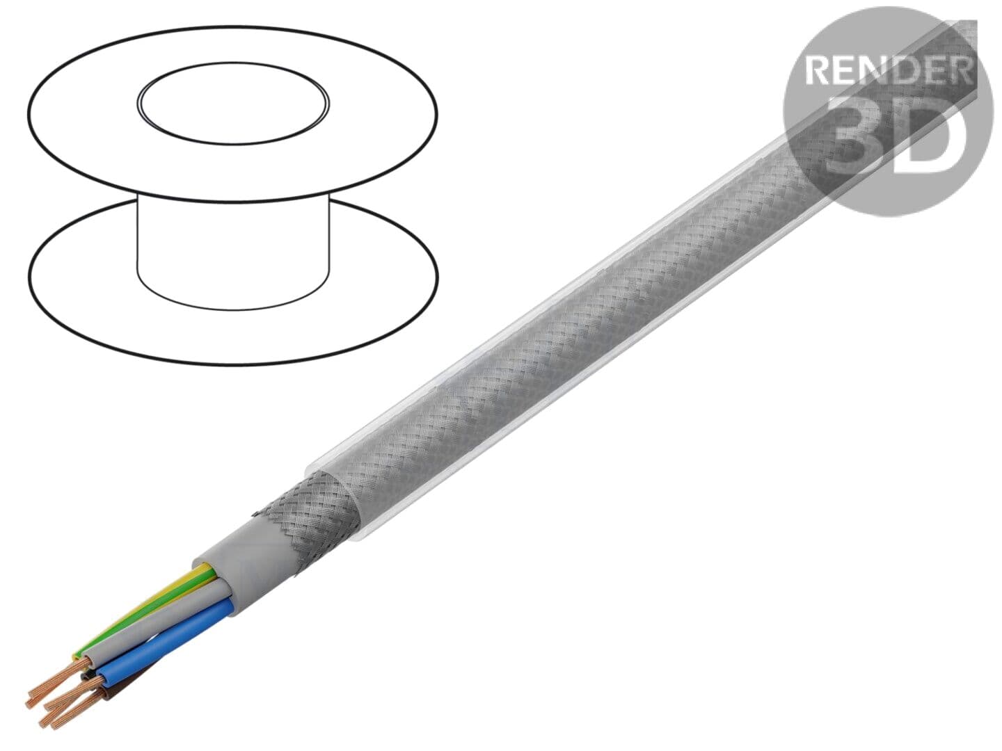 Cablu ÖLFLEX® CLASSIC 100 SY 5G1,5 mm², ecranat, PVC transparent