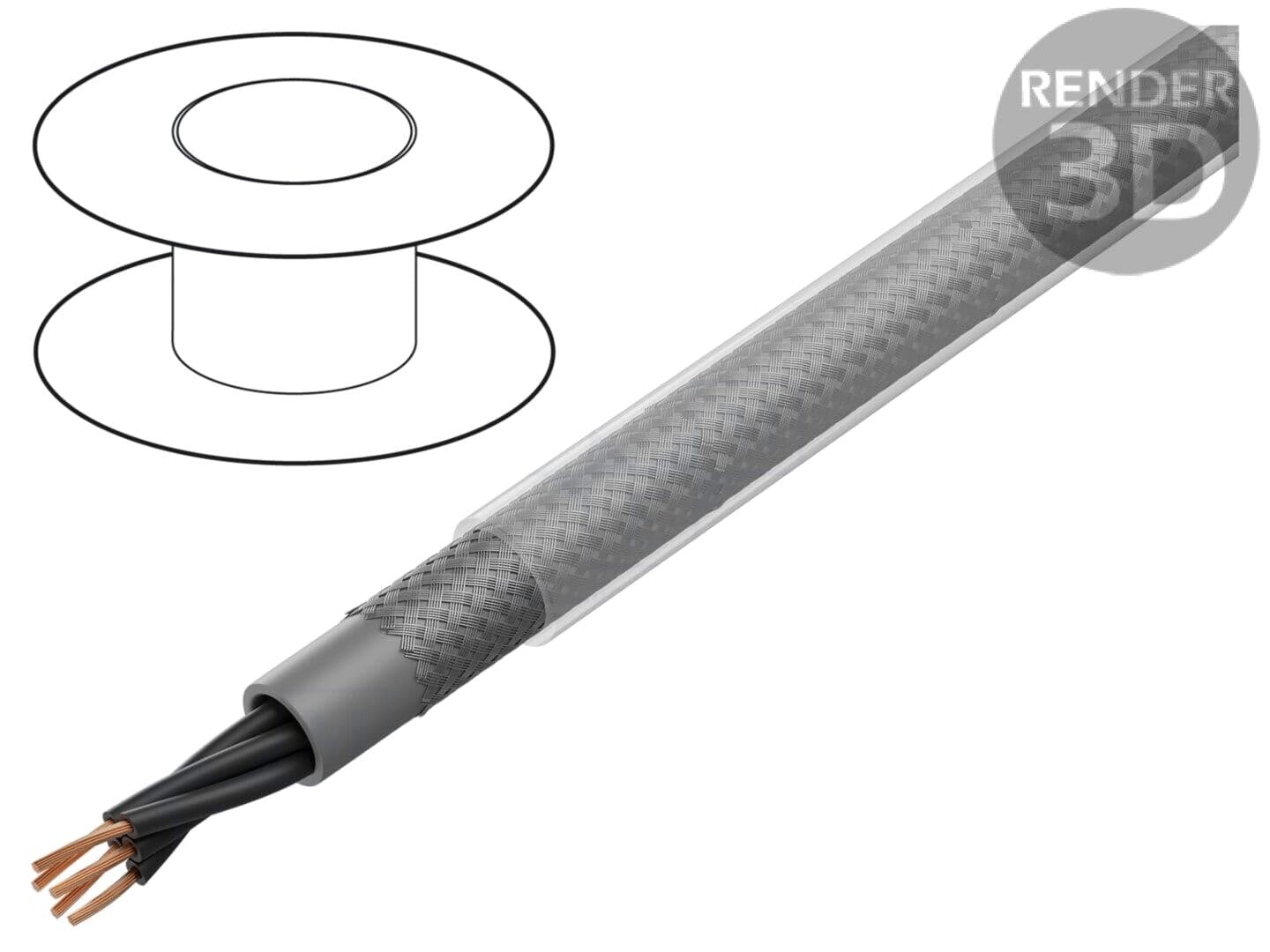 Cablu de control ecranat ÖLFLEX® CLASSIC 110 CY 7G0,75 mm², PVC transparent