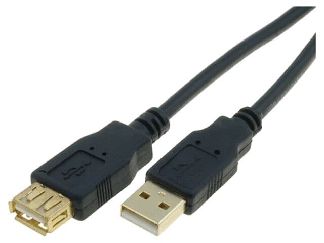 Cablu USB 2.0 A soclu - A mufă, 1,8m, negru, dublu ecranat