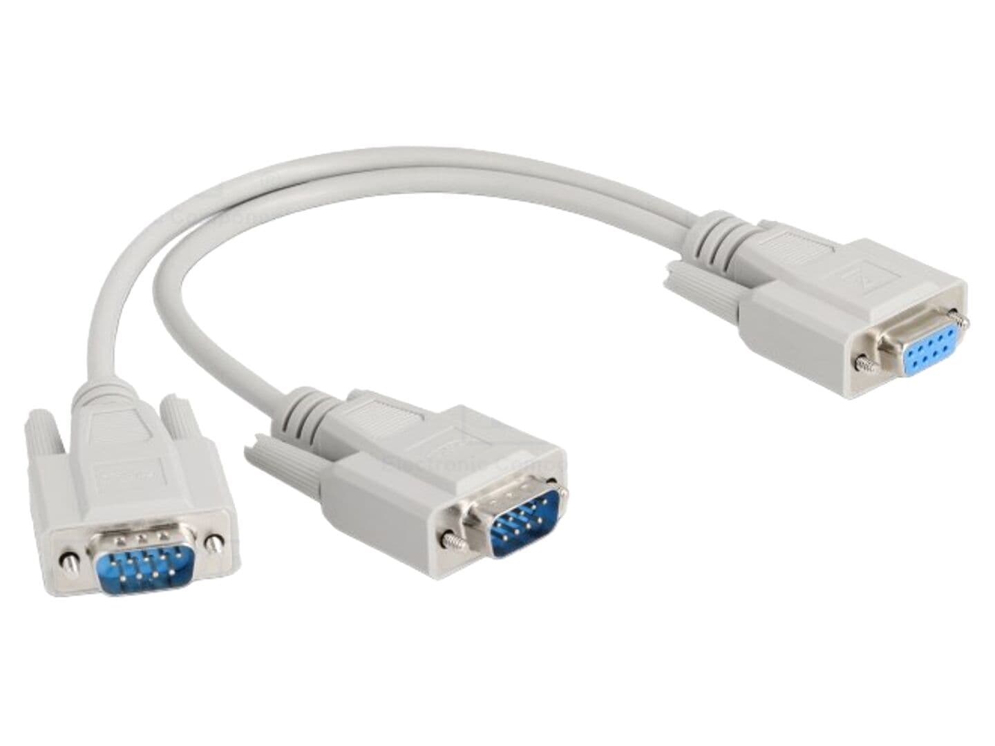 Cablu splitter D-Sub 9pin, 0,3m, gri