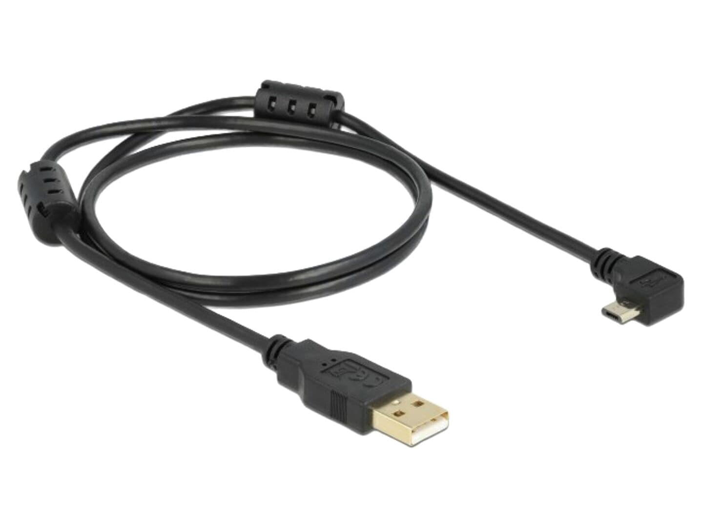 Cablu USB 2.0 A la Micro B 90° DELOCK, 1m, negru