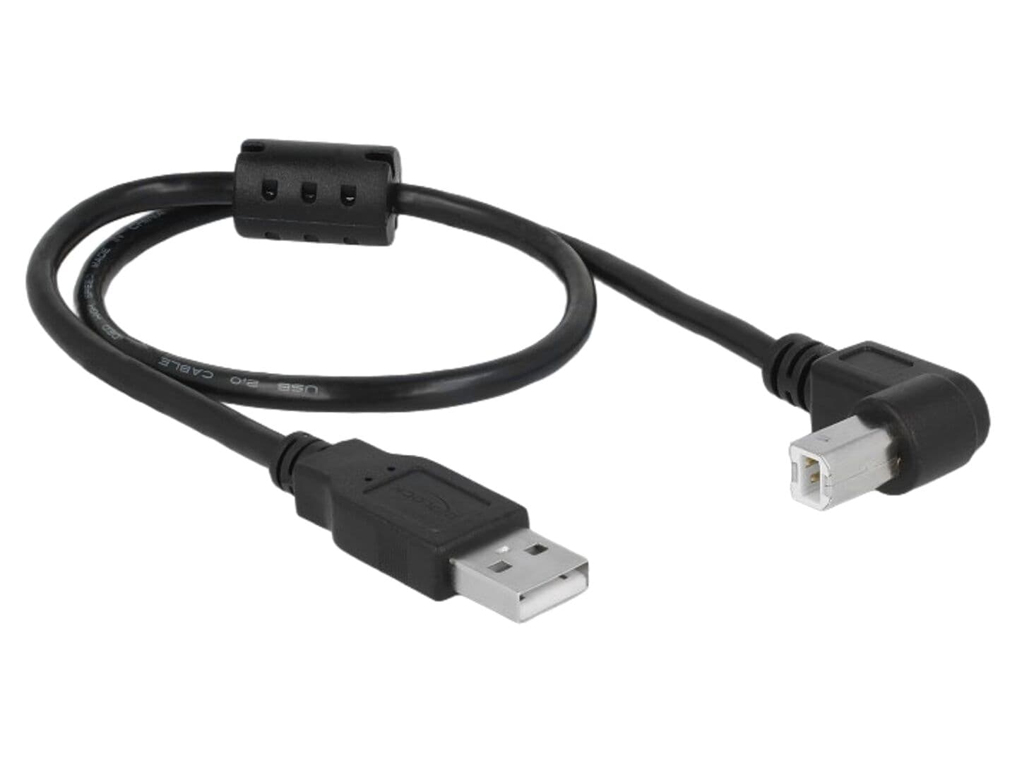 Cablu USB 2.0 A-B 0,5m, dublu ecranat, negru - DELOCK